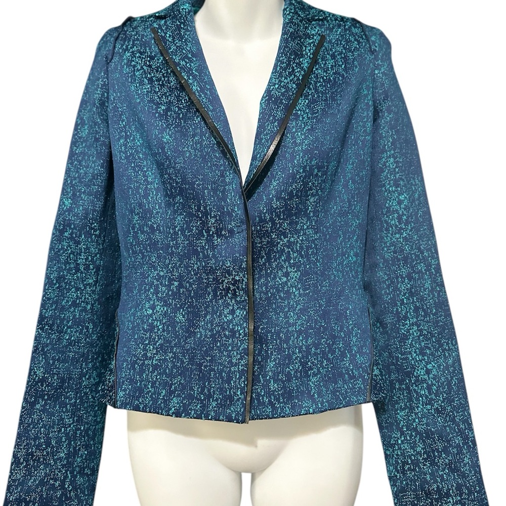 Chic Blue Textured Blazer